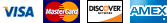 We accept Visa, Mastercard, Amex and Discover.